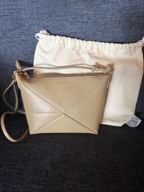 Loewe Clay Green Puzzle Fold Pouch Leather Bag